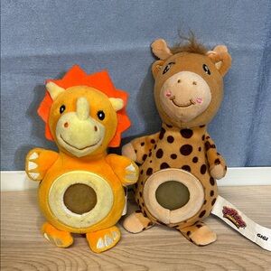 Jellyroos Plush Funny Tummy-GiGi and Spike the dinosaur